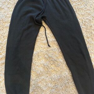 Jac Parker Black Waffle Knit Pants